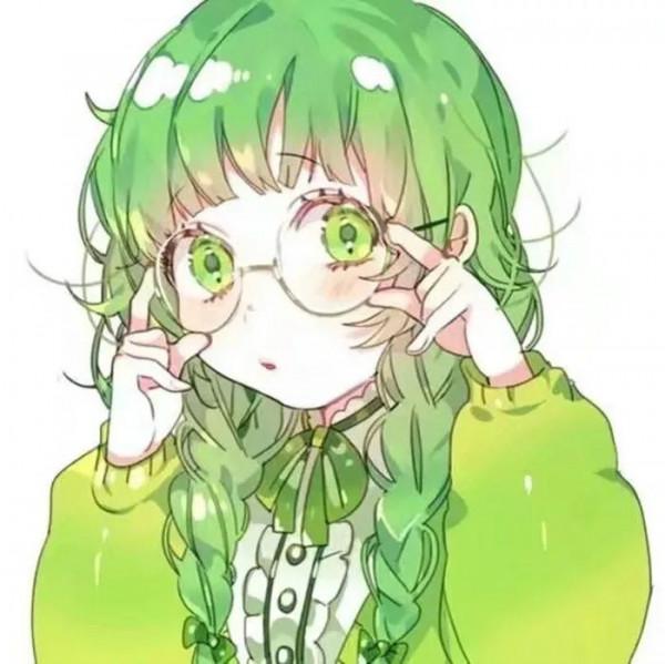 動漫女生頭像（綠色系）