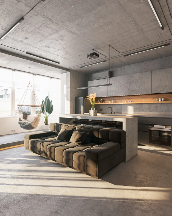 70㎡ 的 LOFT,裸裝的混凝土空間也可以很溫馨 70㎡ 的 LOFT,裸裝的混凝土空間也可以很溫馨