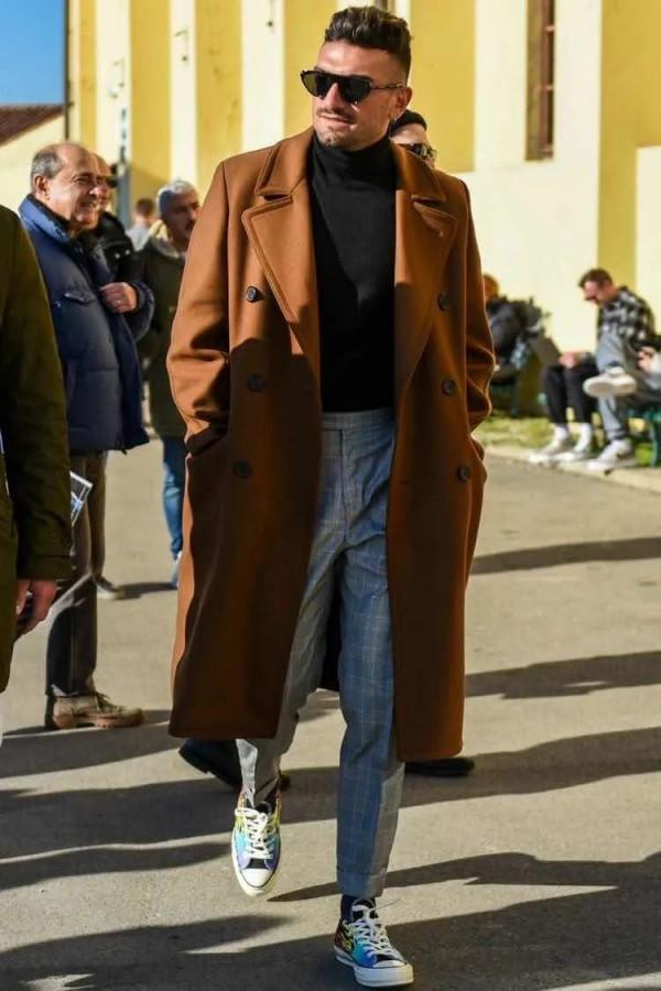 高領毛衣+大衣=冬季標配