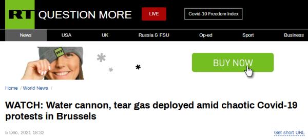 比利時爆發反政府防疫措施抗議,部分抗議者與警方衝突 比利時爆發反政府防疫措施抗議,部分抗議者與警方衝突