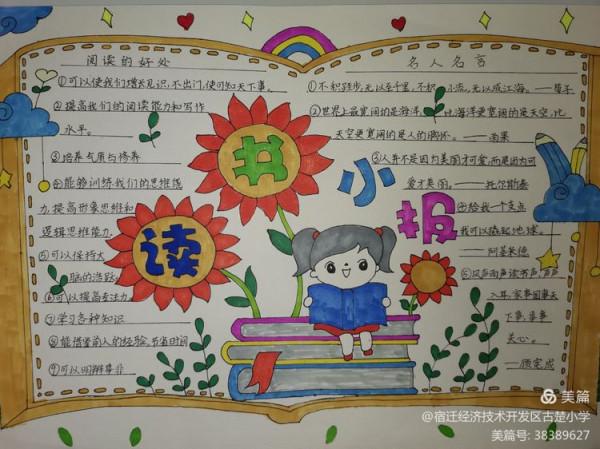 小手拉大手，全家愛閱讀—古楚小學舉辦繪畫、手抄報作品展示活動