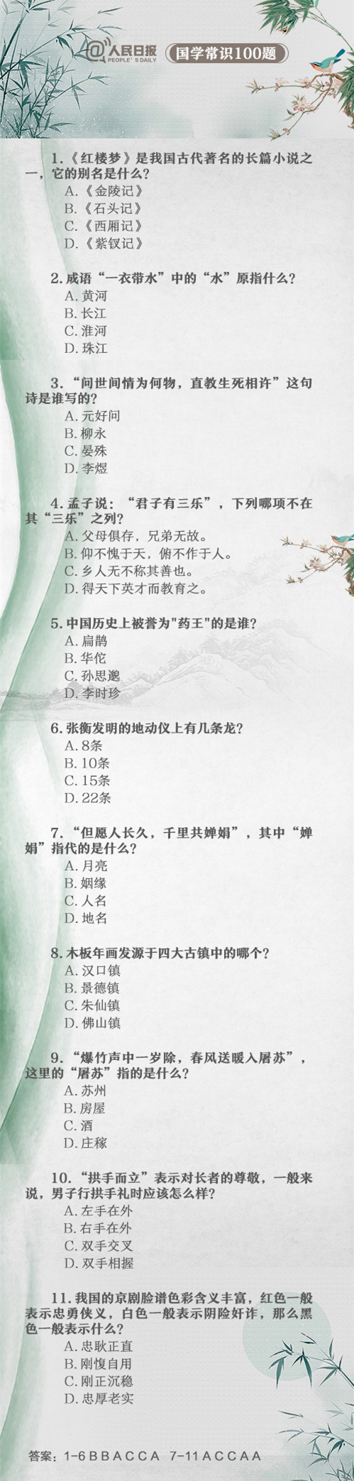 國考將近，複習點啥，看看人民日報官方釋出的100道常識吧