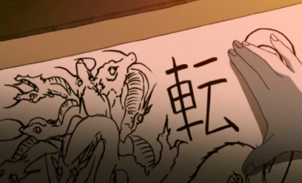 扉間看到斑的須佐能乎後，發明一種剋制忍術，可惜被大蛇丸用廢了