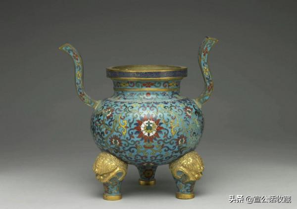 清 . 乾隆 . 銅胎掐絲琺琅爐