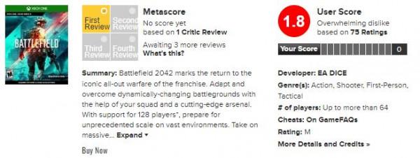 《戰地2042》M站遭使用者差評轟炸 玩家稱這已不是戰地 《戰地2042》M站遭使用者差評轟炸 玩家稱這已不是戰地