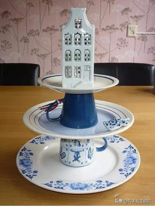 把廢舊的盤子碟子用這個方法摞起來，沒想到收納太強大了