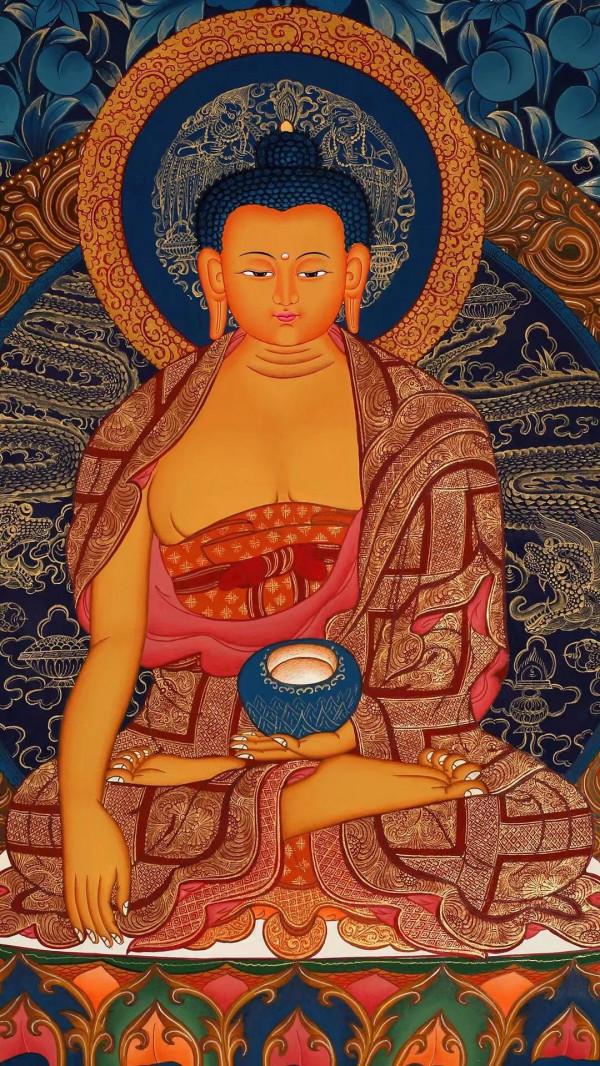 極富美感的一幅佛陀藍調唐卡