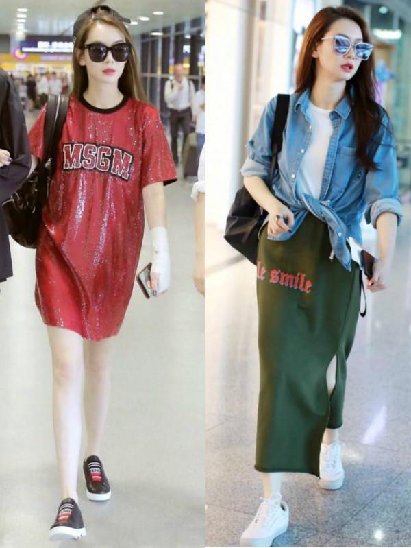 T恤除了搭褲子外，還能學戚薇、佟麗婭這樣穿，美的時髦有氣質