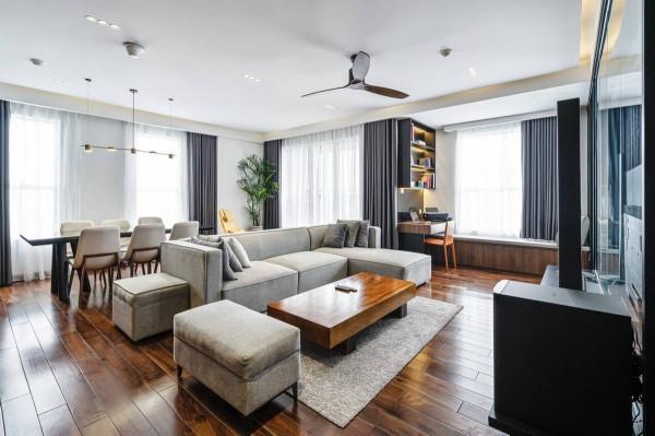 兩梯兩戶，115㎡打通公共區域所有的隔牆，大橫廳帶來大平層效果