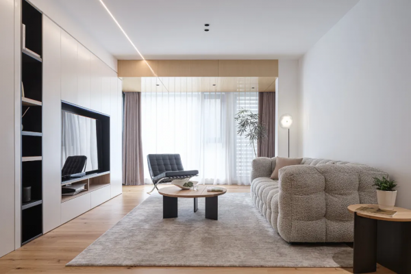 140㎡現代簡約風格新房裝修，臥室衣帽間愛了