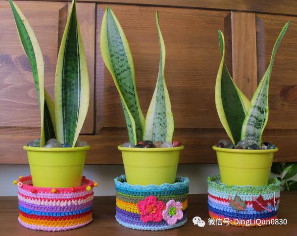 「針織作品」用零線編織的毯子、籃子等家居小物