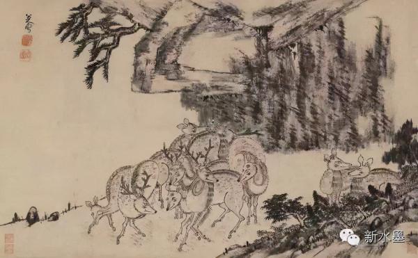 八大山人 水禽魚石 八大山人 水禽魚石