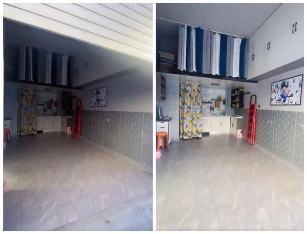 他把18㎡車庫改成小家，廚衛臥室要啥有啥，網友：再吵架睡車庫