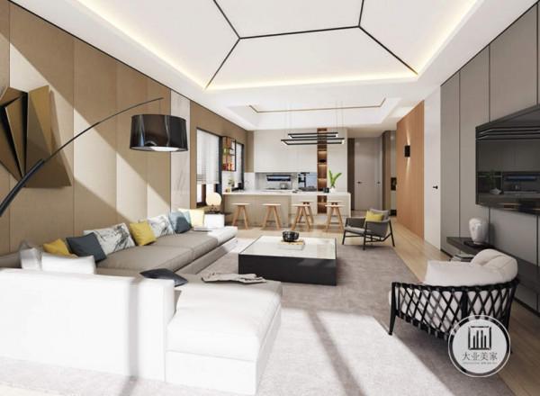 480平現代簡約在素雅的情調下，營造出居家生活的精緻氛圍