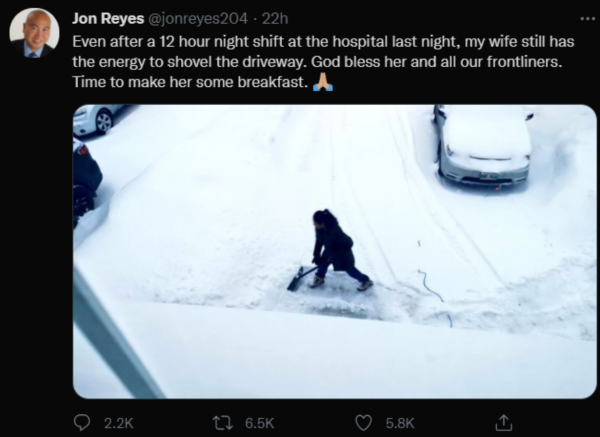 加拿大一政客發推讚美妻子&OpenCurlyDoubleQuote;工作12小時後還剷雪&rdquo;，不料被網友痛批