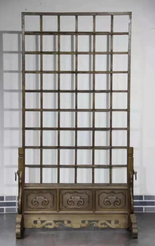 竹節工案頭小架子，打凹書架，大地屏