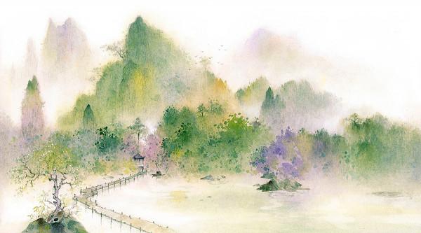 這樣詩意唯美的古風水彩場景，你喜歡嗎？