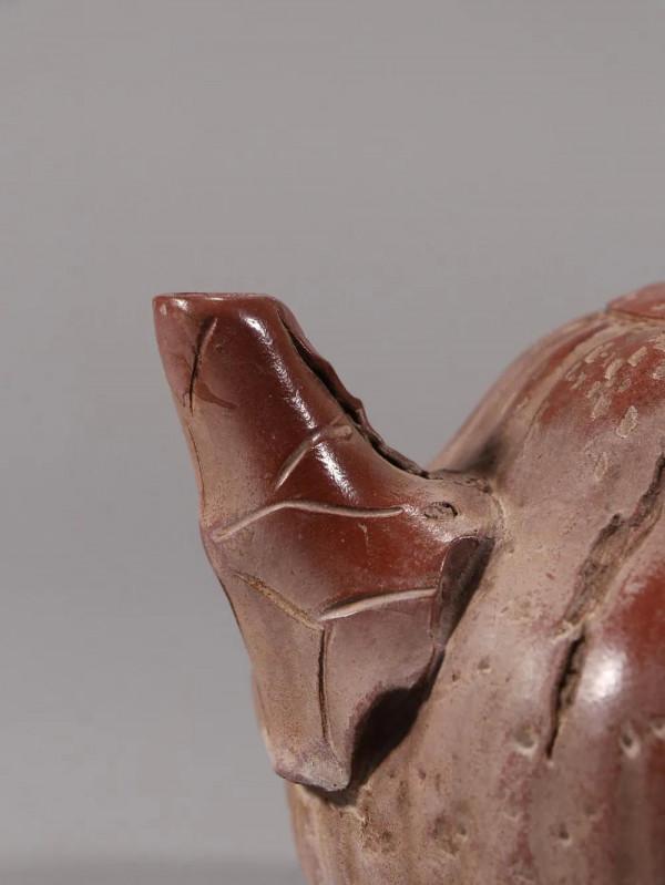 舊藏 老紫砂瓜葉紋茶壺 舊藏 老紫砂瓜葉紋茶壺