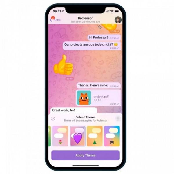 Telegram更新 增加了聊天主題、互動式表情符號和群組中的閱讀回執 Telegram更新 增加了聊天主題、互動式表情符號和群組中的閱讀回執