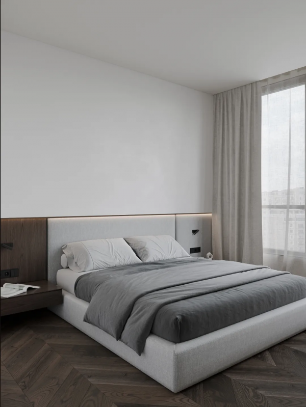 90㎡，一對夫婦的兩居室，輕盈素雅