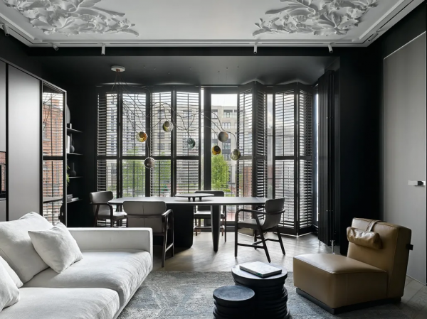 一居室小戶型，經典黑色系