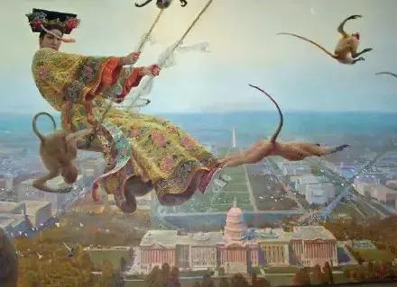 黃中羊“慈禧太后”系列油畫，網友：老佛爺被氣活了