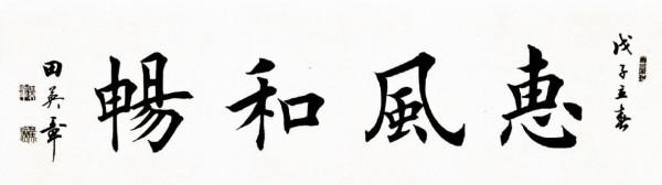 中書協主席孫曉雲題寫的“惠風和暢”和田英章相比，誰寫得更好？