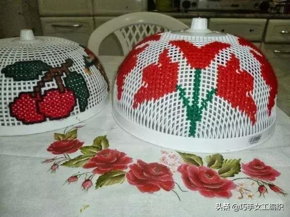 剩餘的十字繡線，在籃子上這樣刺繡，看完第一個就想收了