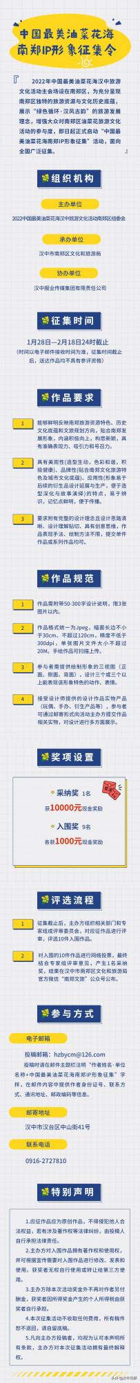 大獎等你拿！中國最美油菜花海南鄭IP形象徵集啦