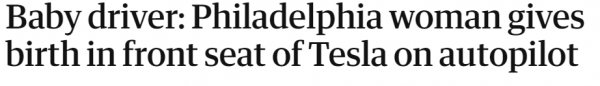 好險！特斯拉自駕路上跑，華裔媽媽車內生娃