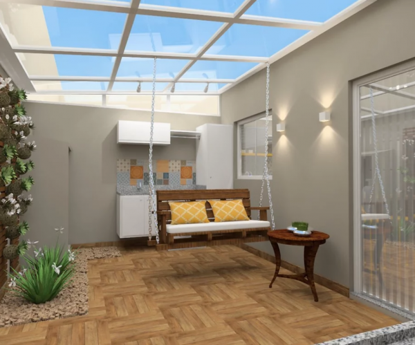 相比較一樓帶院子，我寧願選頂層帶露臺，裝玻璃洗衣房，多賺10㎡