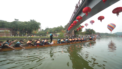 千燈湖第一漂！疊滘龍船火出圈！