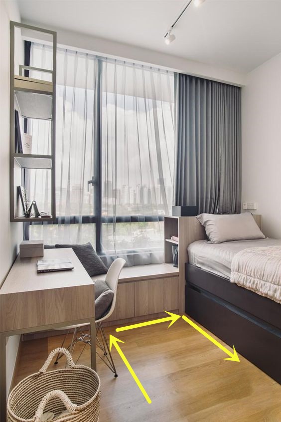 同樣是小臥室，有人將床擺在牆角，7種裝法，靠佈局省掉一半空間