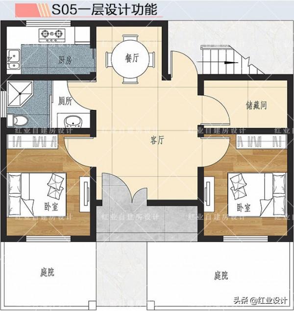 幾十年不過時的農村一層自建房，造價10萬左右，請看這3個戶型