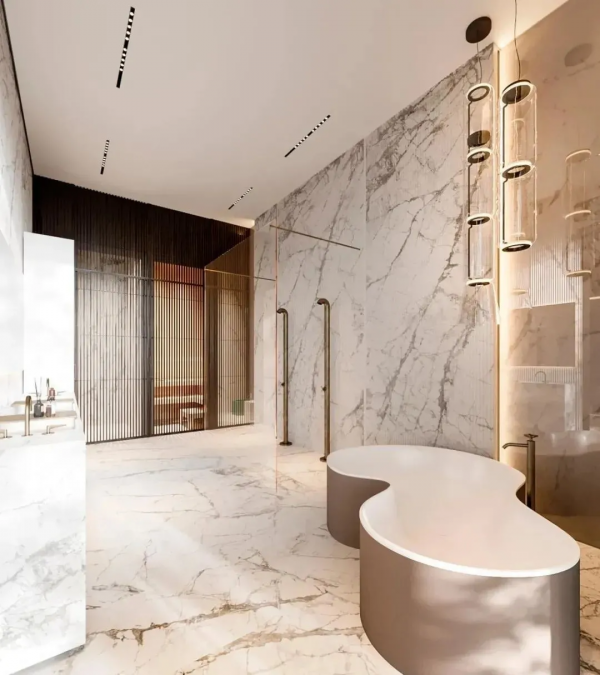 大理石衛生間設計，簡約輕奢