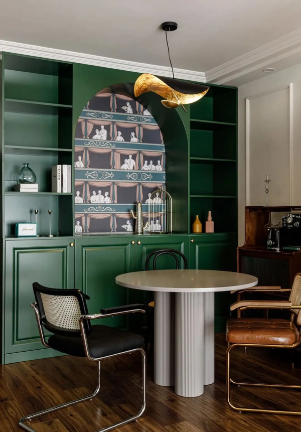 北京80㎡兩居室,復古綠、石膏線、烏雲桌布…打造濃郁美式風婚房 北京80㎡兩居室,復古綠、石膏線、烏雲桌布…打造濃郁美式風婚房