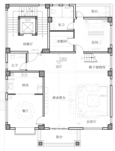 6層帶地下室新中式別墅，挑空大客廳看著真大氣