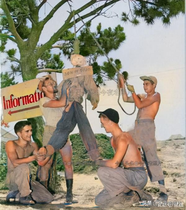 罕見的照片：日軍勒死黃鼠狼，德軍扒老鼠皮，美軍絞死日本前首相