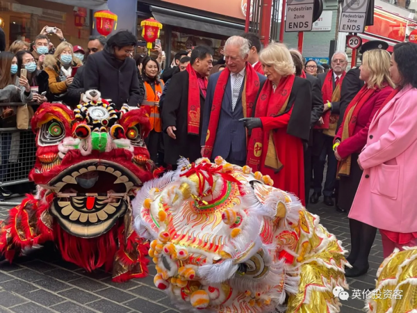 英國王室唐人街慶新年！倫敦中國城熱鬧非凡，年味十足
