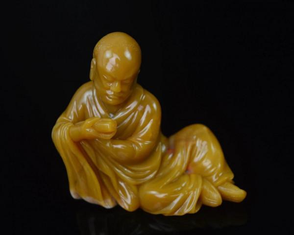 壽山石 老性 黃杜陵石 羅漢 人物擺件 精品收藏