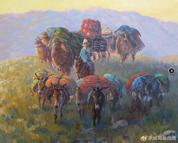 古絲綢之路-哈薩克風俗畫欣賞