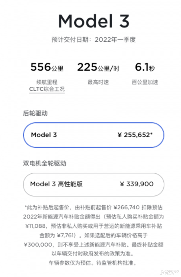 新能源車國補2022年退坡 小鵬售價不變特斯拉漲價