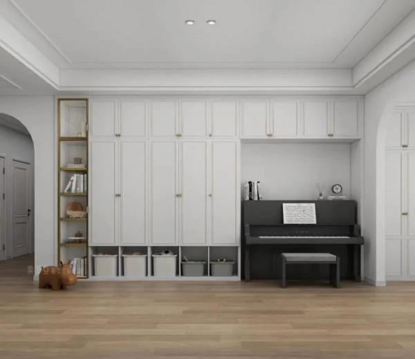 一進門就驚豔！這140㎡簡歐三房，櫃子入牆真爽