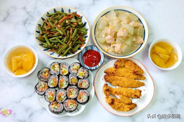 曬曬我家的晚餐，帶孩子參觀科技館，到家半個多小時就開飯，真香