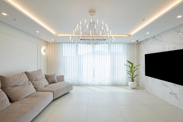 180㎡少買軟裝，看起來“家徒四壁”的韓式裝修，實際上明亮不俗