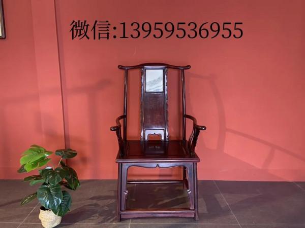 【尚比亞鑲雲石官帽椅】