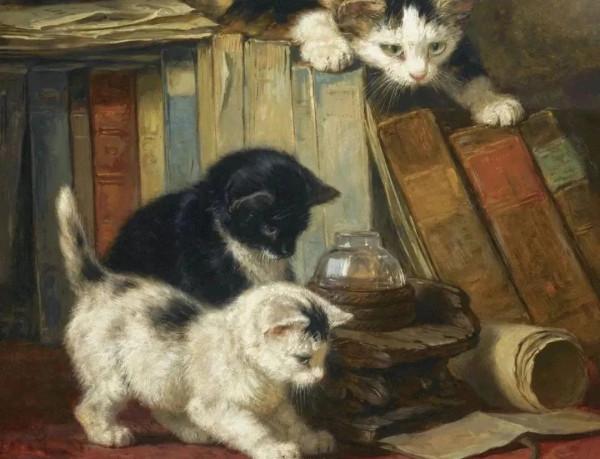 100年前她畫了超多貓，姿態萬千，惟妙惟肖
