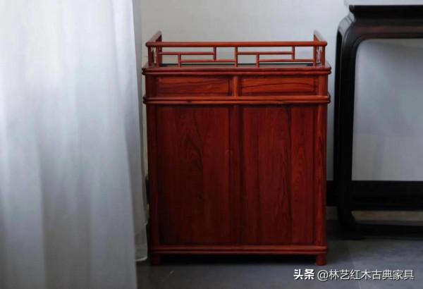 尚比亞紫檀萬字格茶水櫃