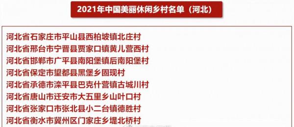 河北8村擬入選中國美麗休閒鄉村,有你的家鄉嗎? 河北8村擬入選中國美麗休閒鄉村,有你的家鄉嗎?