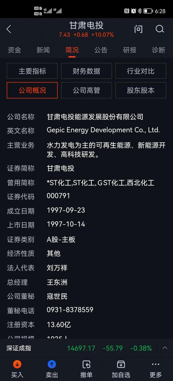 甘肅電投000791 甘肅電投000791